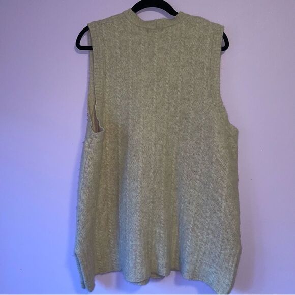 Jeanne Pierre L Wool Angora Blend Sweater Vest  Beige Sleeveless Cardigan - Picture 5 of 7